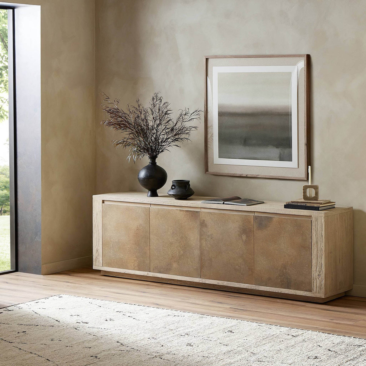 Redondo Media Console - Bleached Alder