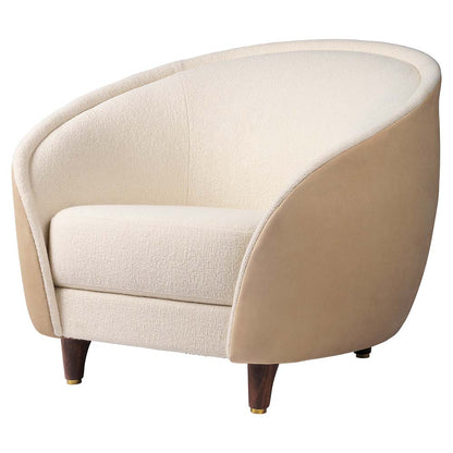 Revers Lounge Chair - Ivory, Beige, American Walnut Oiled