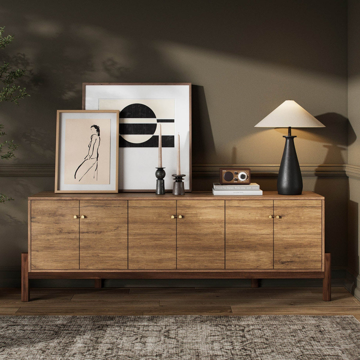 Reza Media Console - Smoked Honey