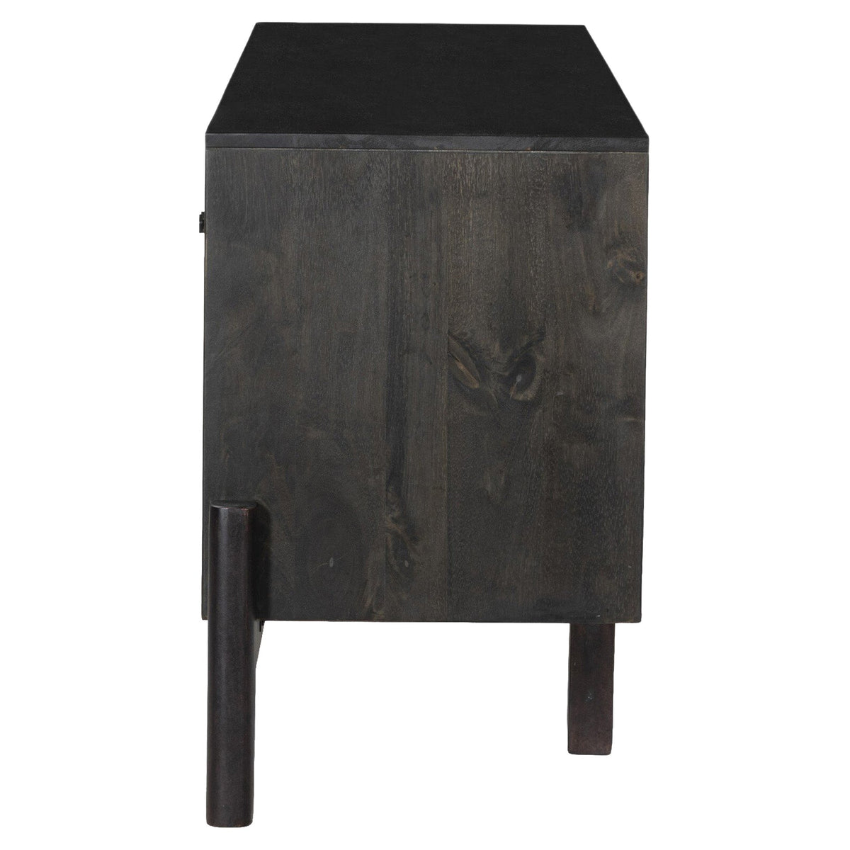 Reza Media Console - Worn Black Parawood
