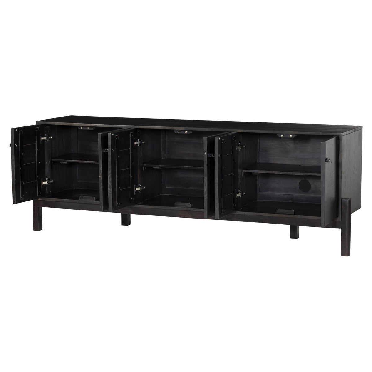 Reza Media Console - Worn Black Parawood