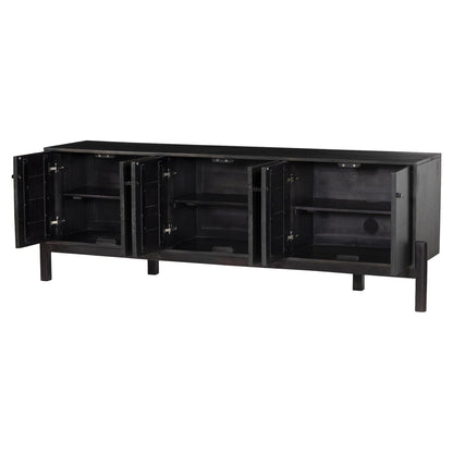 Reza Media Console - Worn Black Parawood