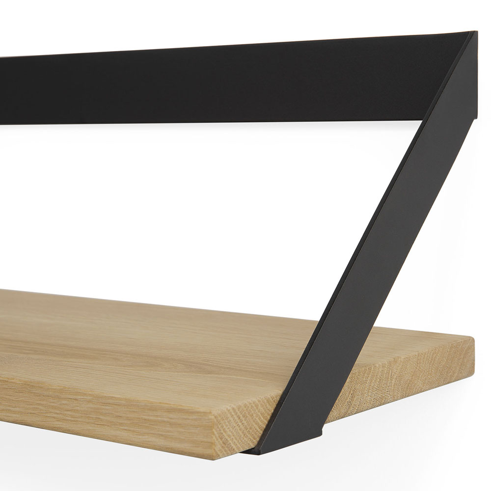 Ribbon Shelf - Oak/Black, 27.5"W