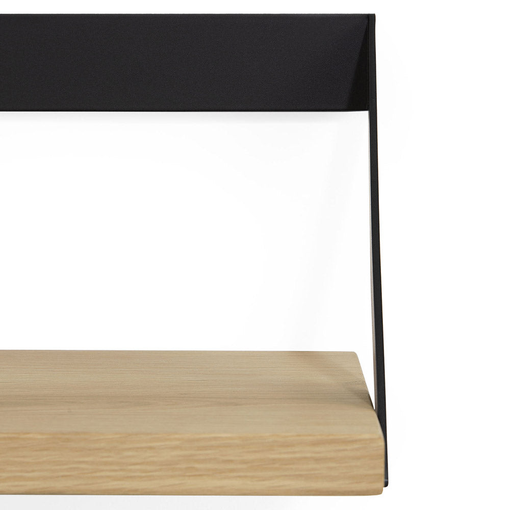 Ribbon Shelf - Oak/Black, 27.5"W
