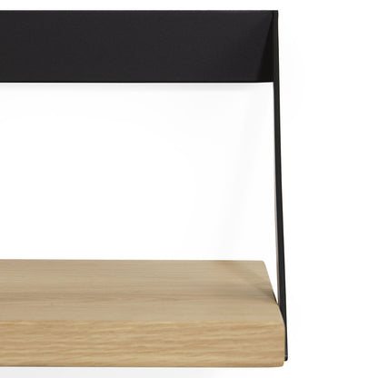 Ribbon Shelf - Oak/Black, 27.5"W