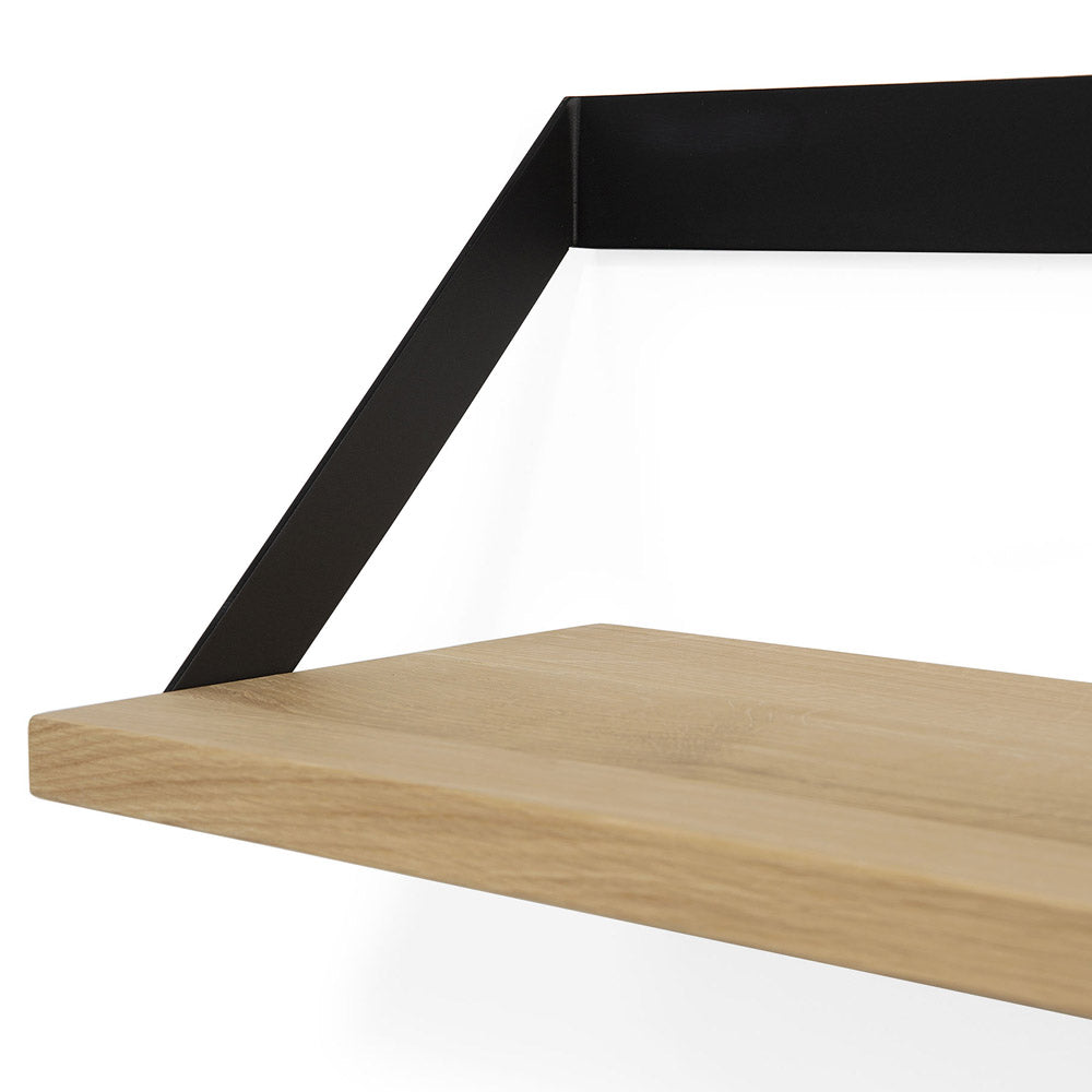 Ribbon Shelf - Oak/Black, 27.5"W