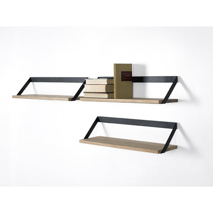 Ribbon Shelf - Oak/Black, 27.5"W