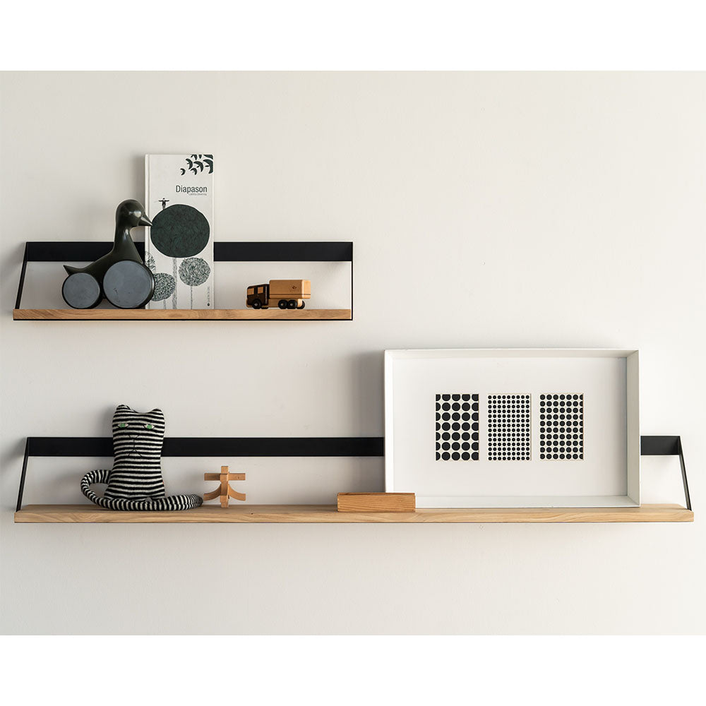 Ribbon Shelf - Oak/Black, 27.5"W