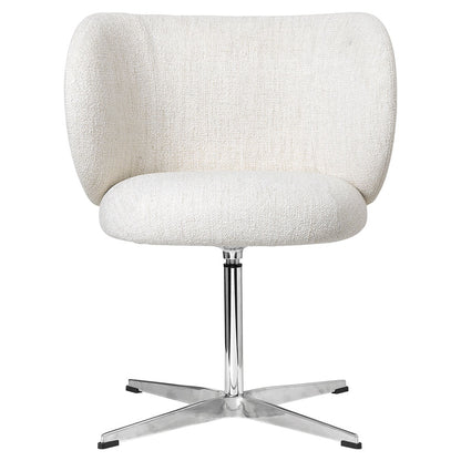 Rico Swivel Dining Chair - Boucle, Off-White