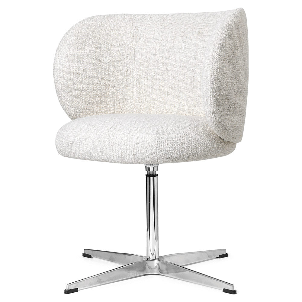 Rico Swivel Dining Chair - Boucle, Off-White