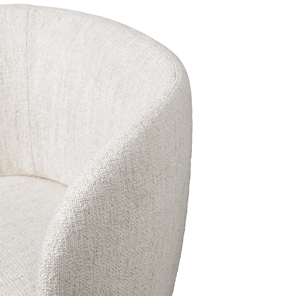 Rico Swivel Dining Chair - Boucle, Off-White