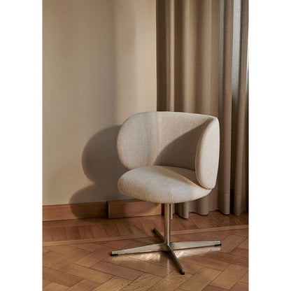 Rico Swivel Dining Chair - Boucle, Off-White