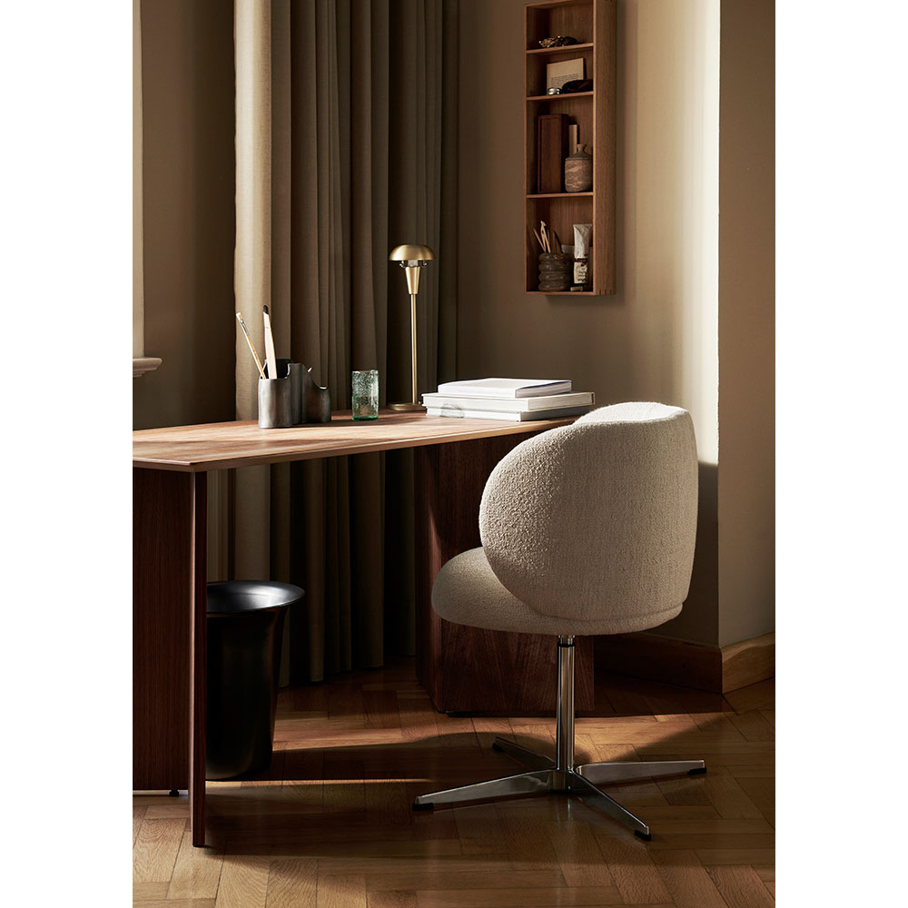 Rico Swivel Dining Chair - Boucle, Off-White