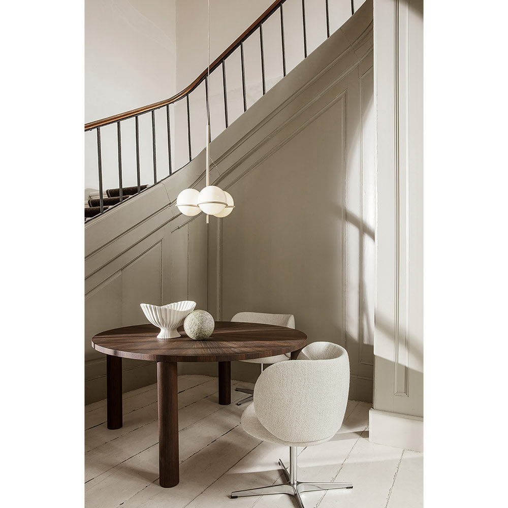 Rico Swivel Dining Chair - Boucle, Off-White