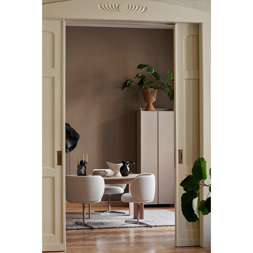 Rico Swivel Dining Chair - Boucle, Off-White