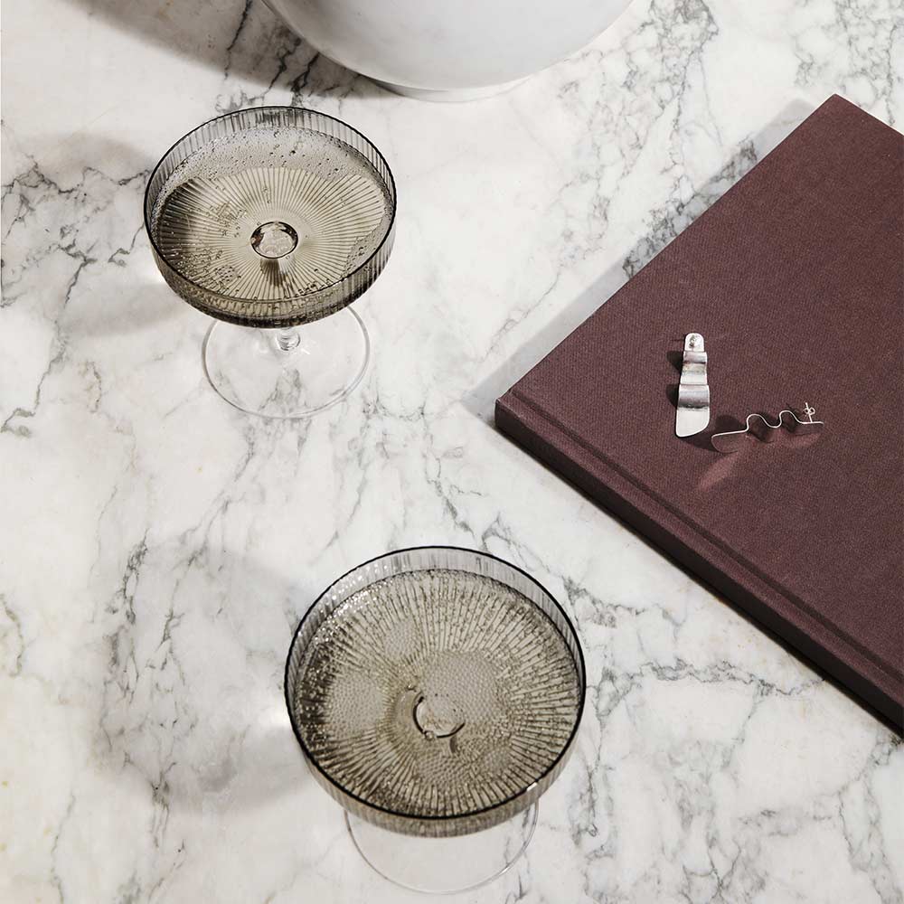 Ripple Champagne Saucer - Smoked