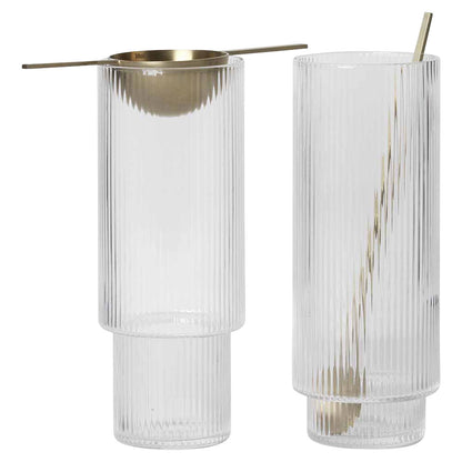 Ripple Long Drink Glasses - Clear