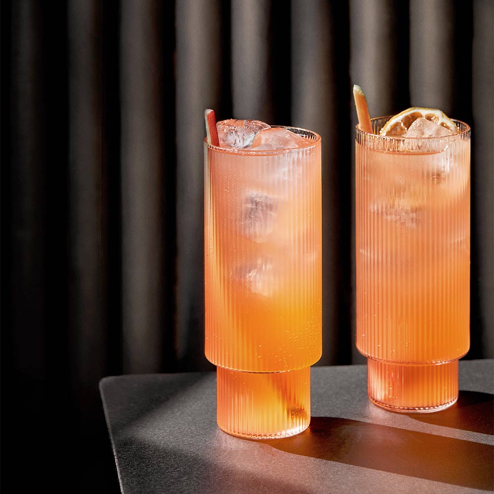 Ripple Long Drink Glasses - Clear