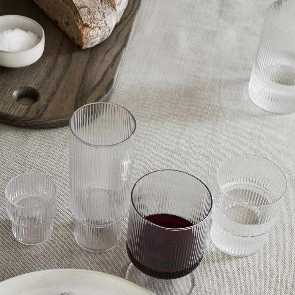 Ripple Long Drink Glasses - Clear