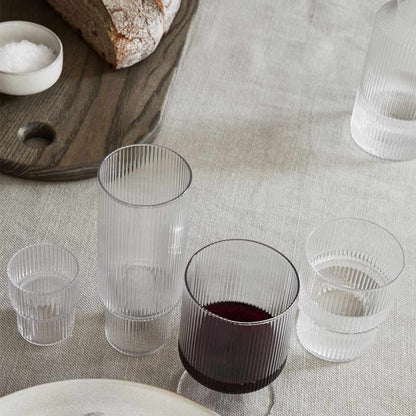 Ripple Long Drink Glasses - Clear