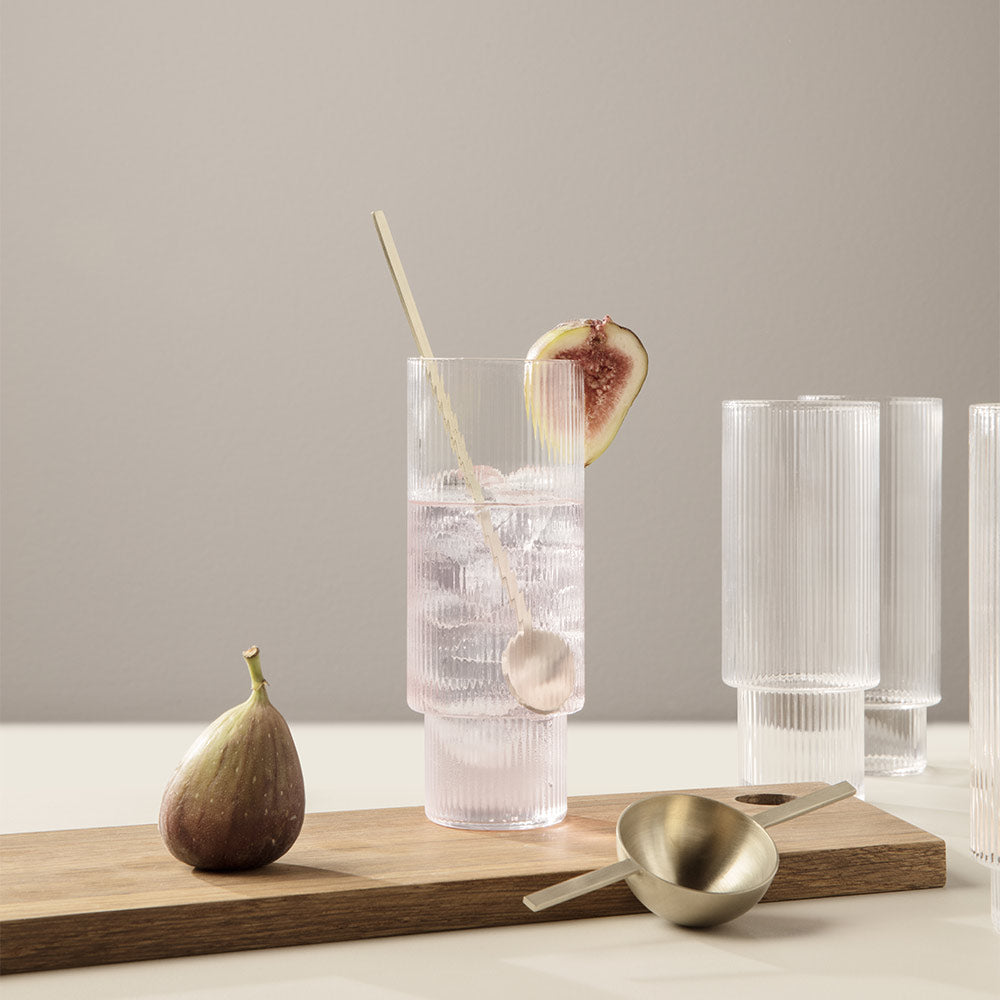 Ripple Long Drink Glasses - Clear