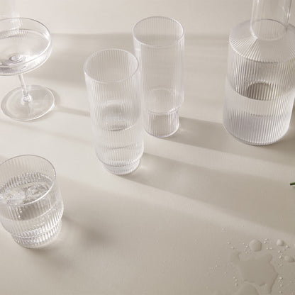 Ripple Long Drink Glasses - Clear