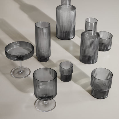 Ripple Long Drink Glasses - Smoked