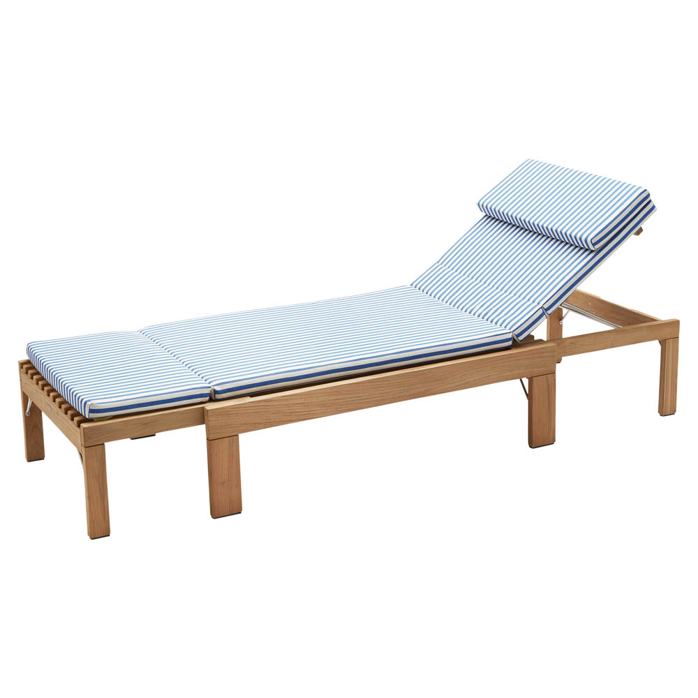 Riviera Sunbed Cushion - Sea Blue Stripe