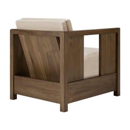 Roan Lounge Chair - Flax, Wild Brown Teak
