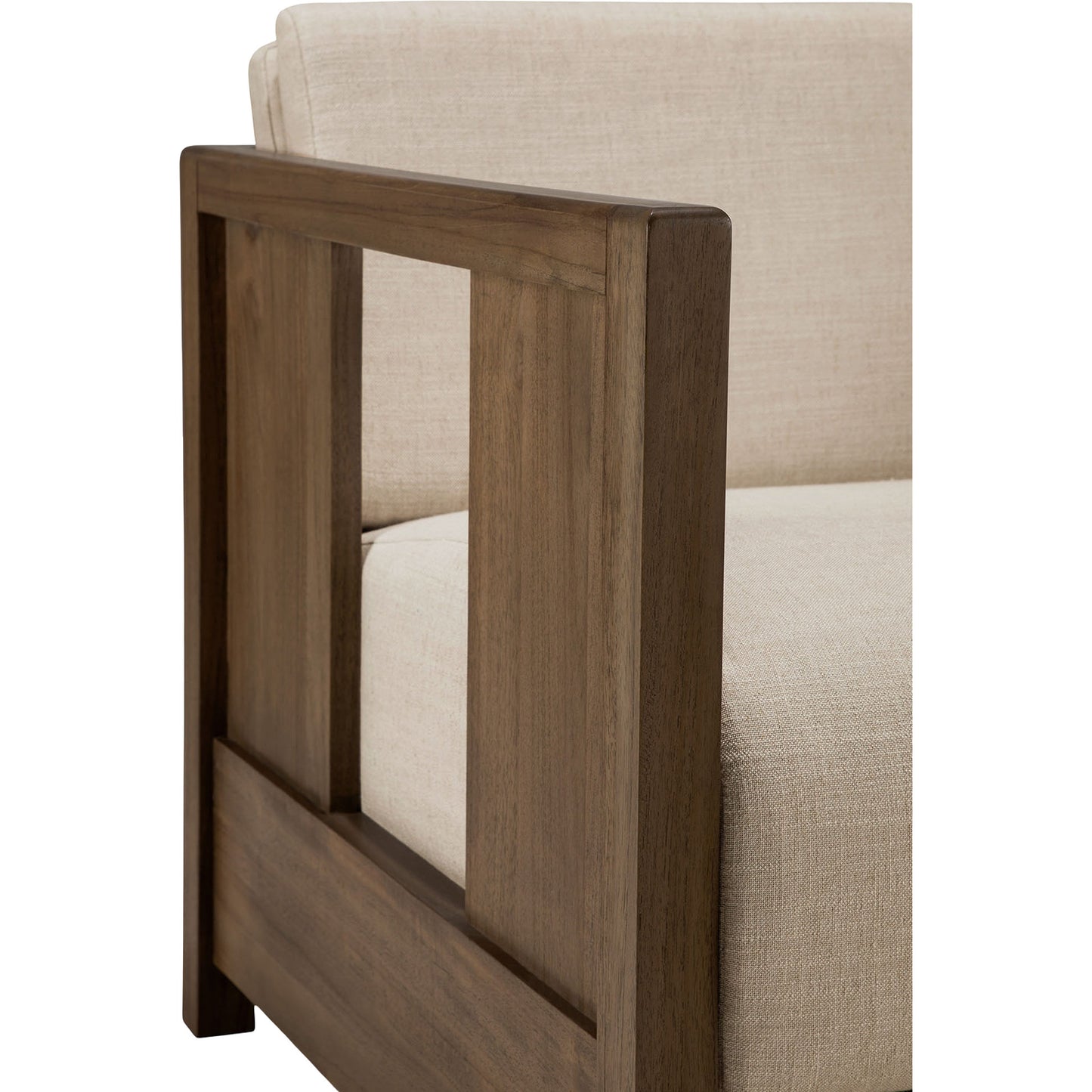 Roan Lounge Chair - Flax, Wild Brown Teak