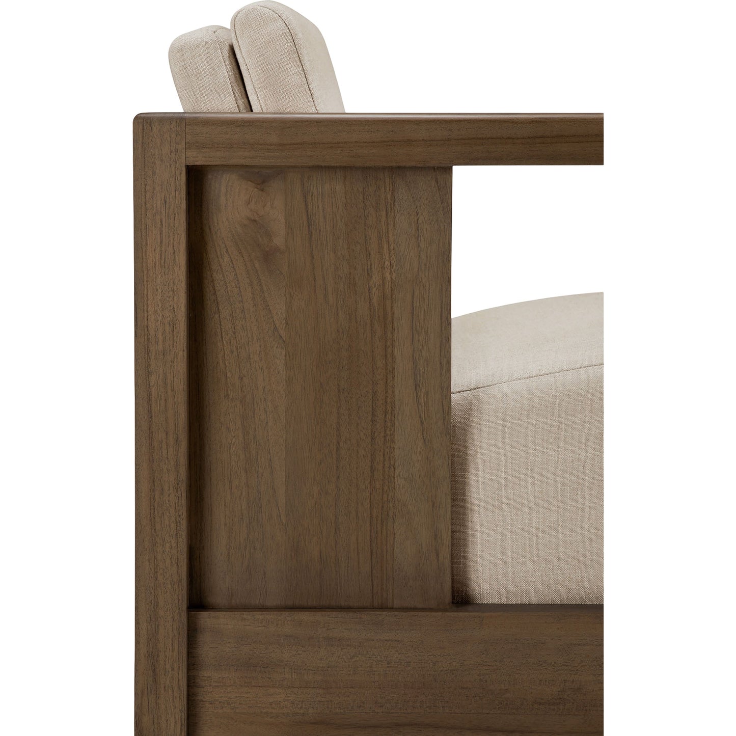 Roan Lounge Chair - Flax, Wild Brown Teak