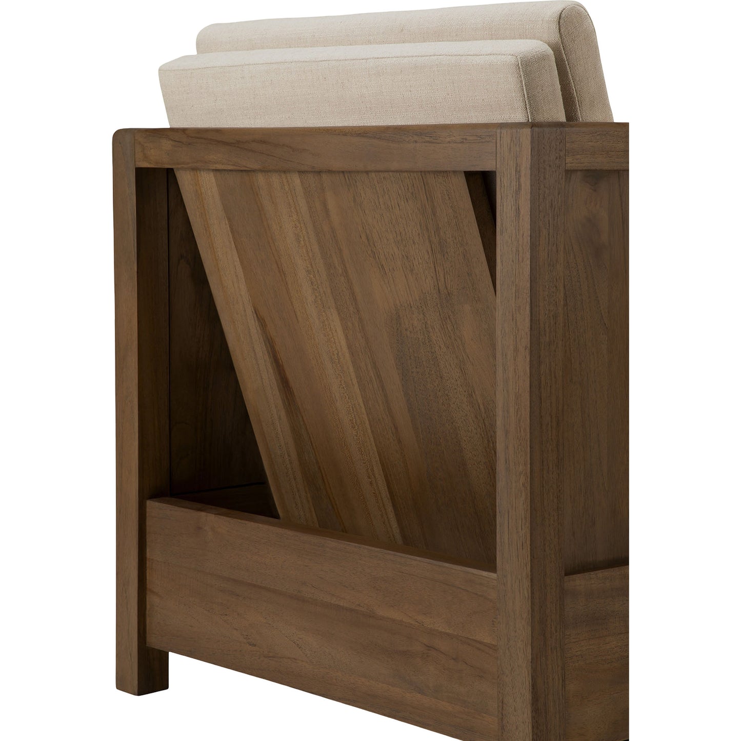 Roan Lounge Chair - Flax, Wild Brown Teak