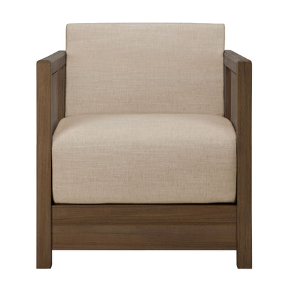 Roan Lounge Chair - Flax, Wild Brown Teak