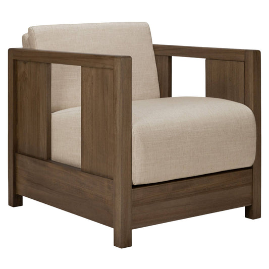 Roan Lounge Chair - Flax, Wild Brown Teak