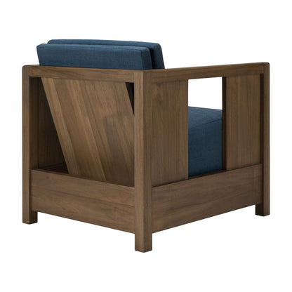 Roan Lounge Chair - Ink, Wild Brown Teak