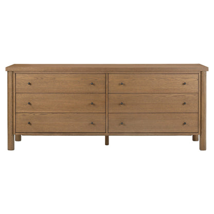 Roark 6 Drawer Dresser - Amber Oak Veneer