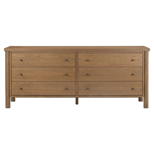 Roark 6 Drawer Dresser - Amber Oak Veneer