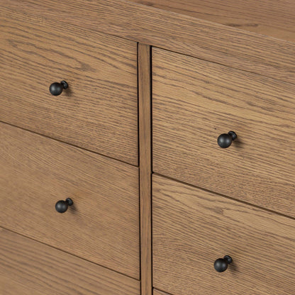 Roark 6 Drawer Dresser - Amber Oak Veneer