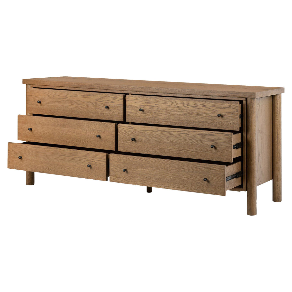 Roark 6 Drawer Dresser - Amber Oak Veneer