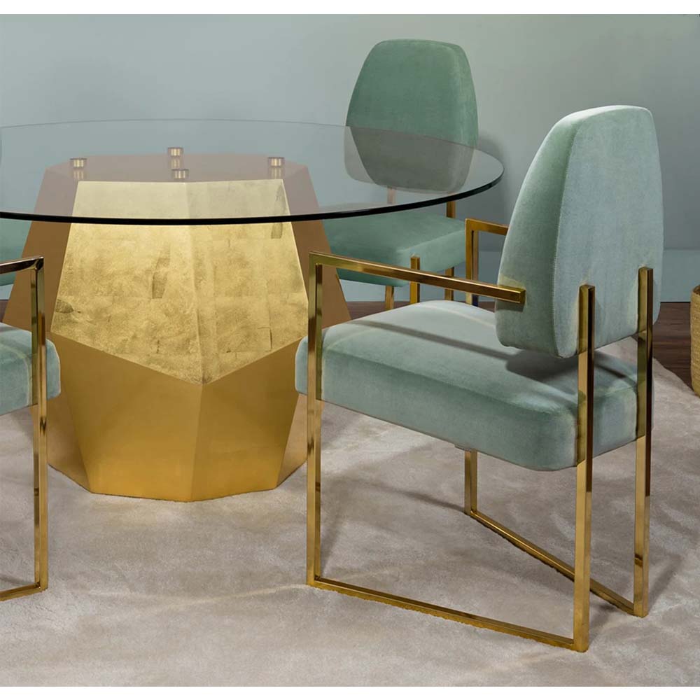 Rock Dining Table - Gold