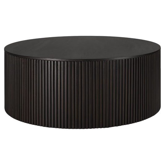 Roller Max Round Coffee Table - Dark Brown Mahogany - 12"H