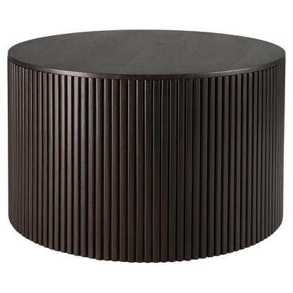 Roller Max Round Coffee Table - Dark Brown Mahogany - 14"H