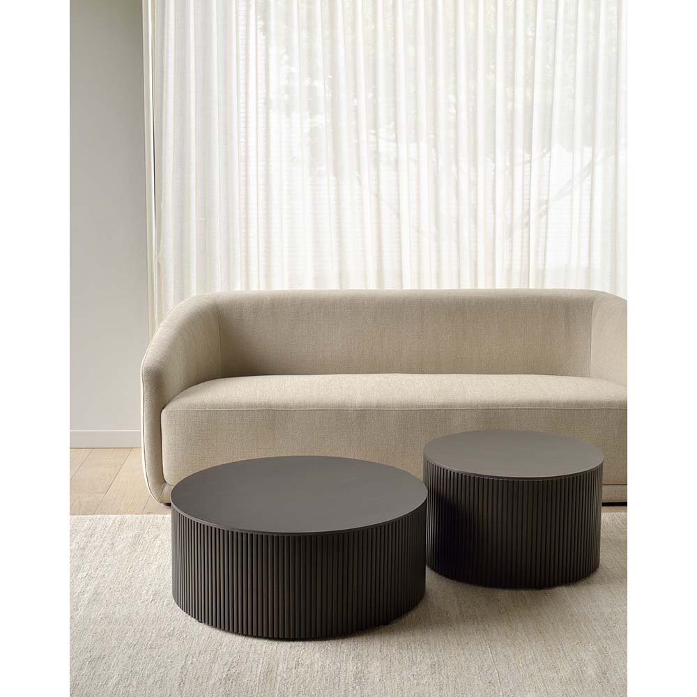 Roller Max Round Coffee Table - Dark Brown Mahogany - 14"H