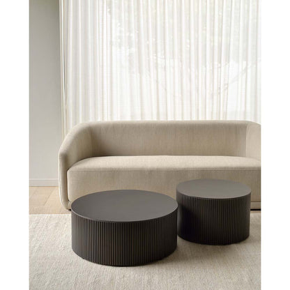 Roller Max Round Coffee Table - Dark Brown Mahogany - 14"H