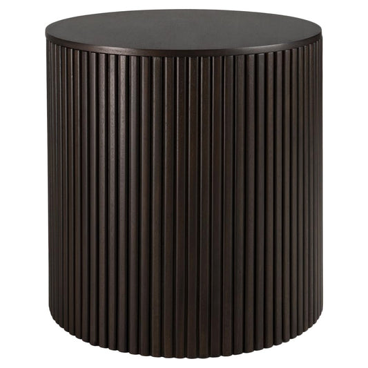 Roller Max Round Side Table - Dark Brown Mahogany