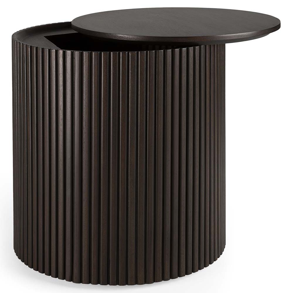 Roller Max Round Side Table - Dark Brown Mahogany