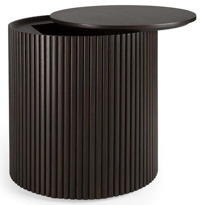 Roller Max Round Side Table - Dark Brown Mahogany