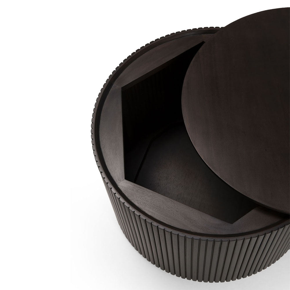 Roller Max Round Side Table - Dark Brown Mahogany