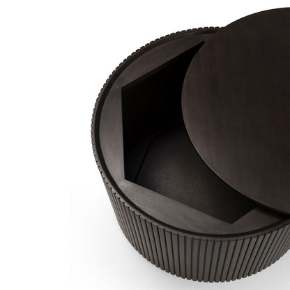 Roller Max Round Side Table - Dark Brown Mahogany
