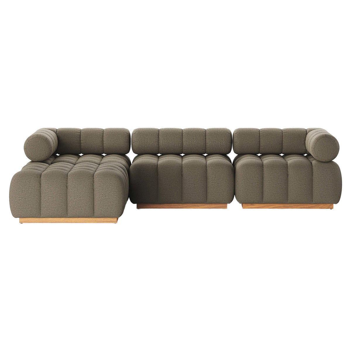 Roma Outdoor 3-Piece Sectional - Alessi Fawn - Left Chaise
